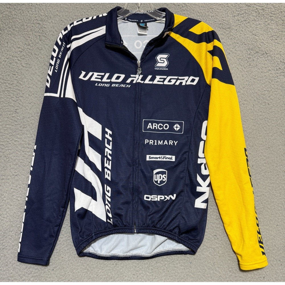 Squadra Full Zip long sleeve Cycling Jersey Mens Medium UPS ARCO Velo Allegro